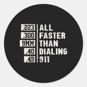 2e ADT 9mm alles sneller dan 911 bellen Ronde Sticker