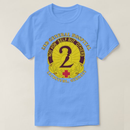 2e Algemeen Ziekenhuis Landstuhl Duitsland T-shirt (Design voorkant)