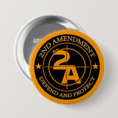 2e amendement 3 ronde button 7,6 cm (Voorkant /achterkant)