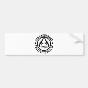 2e amendement AR15 Bescherm uzelf zwart Bumpersticker