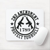 2e amendement AR15 Bescherm uzelf zwart Muismat (Met muis)