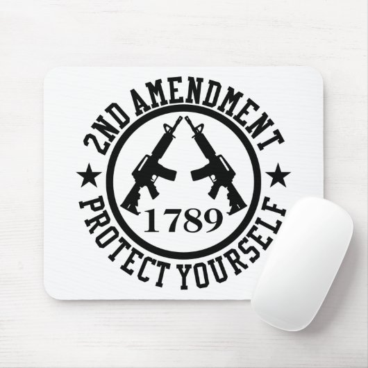 2e amendement AR15 Bescherm uzelf zwart Muismat (Met muis)