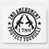 2e amendement AR15 Bescherm uzelf zwart Muismat (Voorkant)