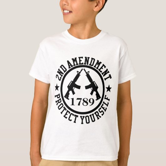 2e amendement AR15 Bescherm uzelf zwart T-shirt (Voorkant)