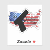 2e amendement mag niet worden geschonden pistool v sticker (Vel)