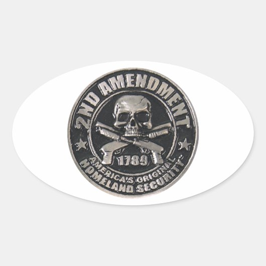 2e amendement Meda Ovale Sticker (Voorkant)