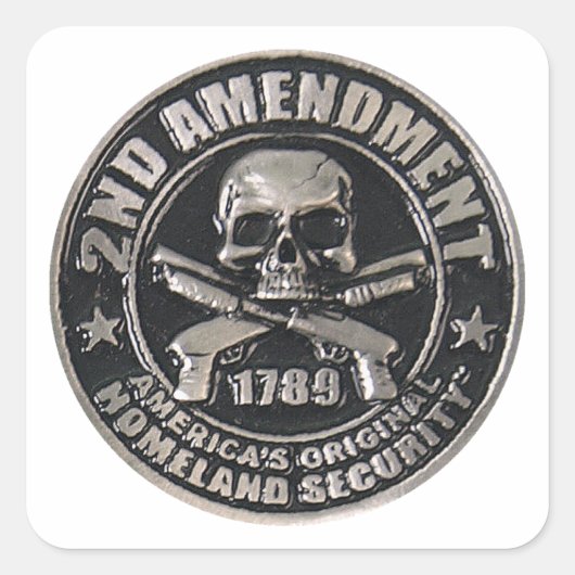 2e amendement Meda Vierkante Sticker (Voorkant)