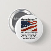 2e amendement ronde button 5,7 cm (Voorkant /achterkant)