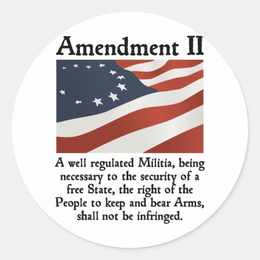2e amendement ronde sticker (Voorkant)