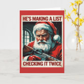 2e Amendement Santa Kaart | Pistool Rechten Kerst (Gele Bloem)