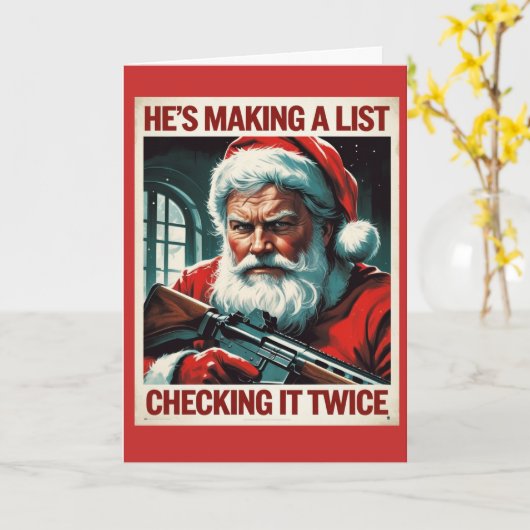 2e Amendement Santa Kaart | Pistool Rechten Kerst (Gele Bloem)