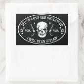 2e amendement Sierkussen Rechthoekige Sticker (Tas)