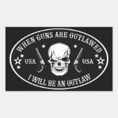 2e amendement Sierkussen Rechthoekige Sticker (Voorkant)