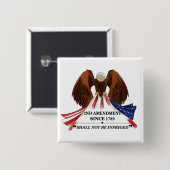 2e amendement Sierkussen Vierkante Button 5,1 Cm (Voorkant /achterkant)