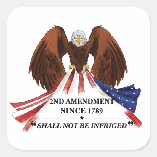 2e amendement Sierkussen Vierkante Sticker (Voorkant)