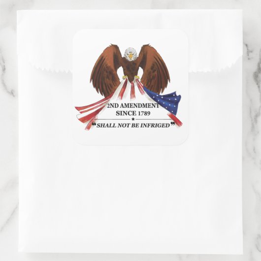 2e amendement Sierkussen Vierkante Sticker (Tas)