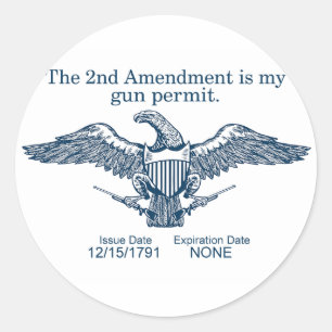 2e amendement ticker ronde sticker