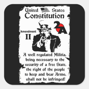 2e amendement vierkante sticker