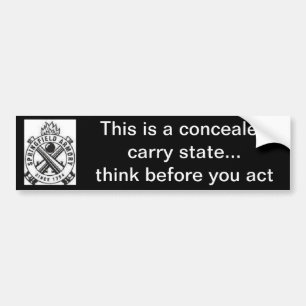 2e amendement/wapenbeheersing/verborgen dragen bumpersticker