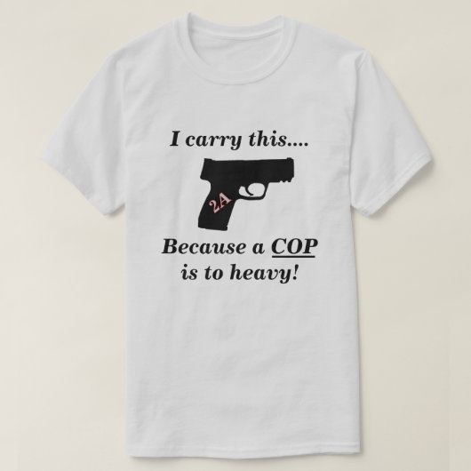 2e Amendement Zelfverdedigingspistool T-shirt (Design voorkant)