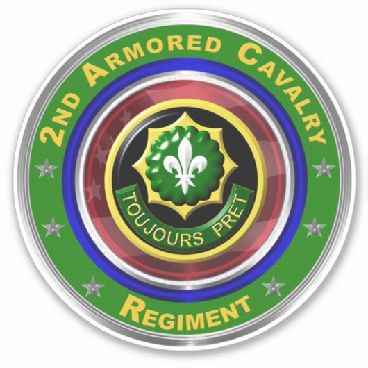 2e Armored Cavalry Regiment Sticker (Voorkant)