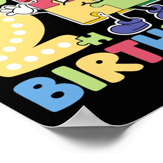 2e autisme verjaardagsfeestje 2 jaar oud autistisc poster (Hoek)