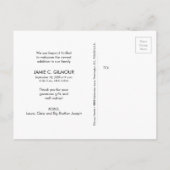 2e baby foto's Oranje Dank u baby shower Aankondigingskaart (Achterkant)