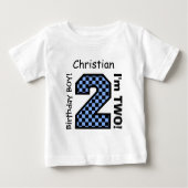 2e BABY verjaardag Big Number A26 CHECKERS (Voorkant)