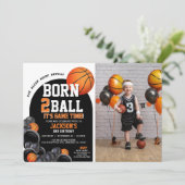 2e Basketbal Verjaardagsuitnodiging Sjabloon Kaart (Staand voorkant)