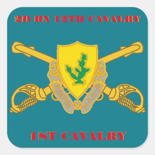 2E BATALJON 12E CAVALERIE 1E CAVALERIE STICKERS (Voorkant)