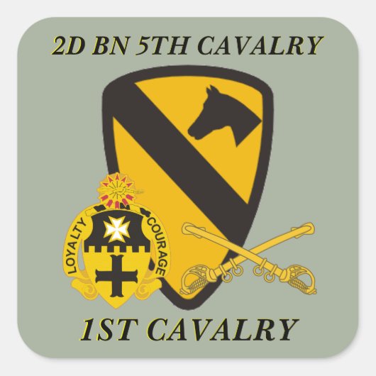 2E BATALJON 5E CAVALERIE 1E CAVALERIE STICKERS (Voorkant)
