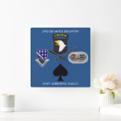 2E BATTALION 506E INFANTRY 101ST LUCHTBORNE CLOCK VIERKANTE KLOK (Huis)