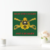 2E BATTALION 5E CAVALRY 1ST CAVALRY CLOCK VIERKANTE KLOK (Huis)