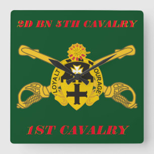 2E BATTALION 5E CAVALRY 1ST CAVALRY CLOCK VIERKANTE KLOK