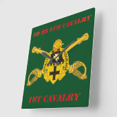 2E BATTALION 5E CAVALRY 1ST CAVALRY CLOCK VIERKANTE KLOK (Hoek)