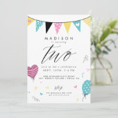 2E BIRTHDAY | Kute du Birthday Party Kaart (Staand voorkant)