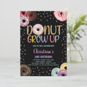 2e Black Donuts Verjaardag Uitnodigingen (Staand voorkant)