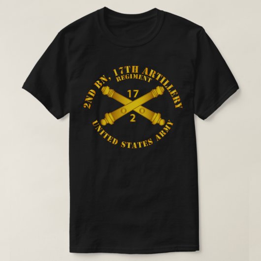 2e Bn 17e Veldartillerie Regt w Arty Branch T-shirt (Design voorkant)