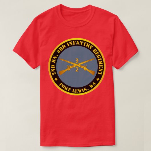 2e Bn 3e Infanterieregiment Ft Lewis WA w Inf Bra T-shirt (Design voorkant)