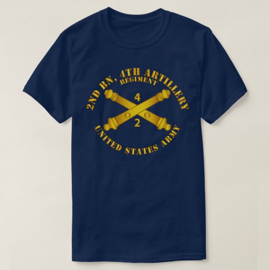 2e Bn 4e Veldartillerie Regt w Arty Branch T-shirt (Design voorkant)