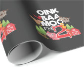 2e Boerderij op de geboorte Dier 2 jaar oud Cadeaupapier (Rol Hoek)