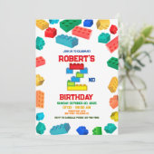 2e Bouwstenen Verjaardag, bouwfeest Kaart (Staand voorkant)