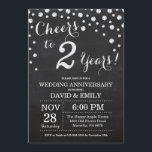 2e bruiloft Jubileum Chalkboard Black Silver Kaart<br><div class="desc">2de Jubileum Chalkboard Black en Silver Invitation. Chalkboard Black en Silver Glitter Diamond Background Zilveren Confetti. Volwassen verjaardag. Vrouw of Man Man Birthday Party. Voor verdere aanpassing,  te klikken gelieve de knoop "van de Aanpassing het"en ons ontwerphulpmiddel te gebruiken om deze sjabloon te wijzigen.</div>