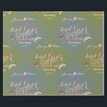 2e bruiloft Jubileum Cotton Lily of the Valley Cadeaupapier<br><div class="desc">Voor een leuk  lettertype op je tweede trouwdag dat mooi zal overvloeien met je thuisdecor. Ik ben beschikbaar voor elke aanpassing die je maar wilt,  maar ik zal het meteen zeggen.</div>