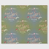 2e bruiloft Jubileum Cotton Lily of the Valley Cadeaupapier (Vlak)