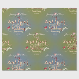 2e bruiloft Jubileum Cotton Lily of the Valley Cadeaupapier