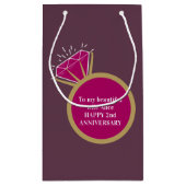 2e bruiloft Jubileum granaat donkerrode edelsteenr Klein Cadeauzakje (Achterkant)