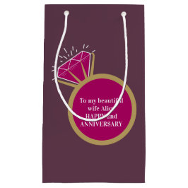 2e bruiloft Jubileum granaat donkerrode edelsteenr Klein Cadeauzakje