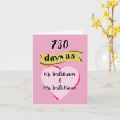 2e bruiloft jubileum kaart Katoen tweede (Gele Bloem)