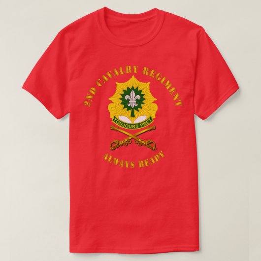 2e Cavalerie Regiment DUI altijd klaar T-shirt (Design voorkant)